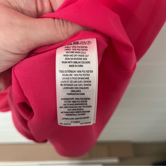 NWT French Connection Primrose Sleeveless Flowy Hot Pink Dress Sz 10 - Picture 5 of 7